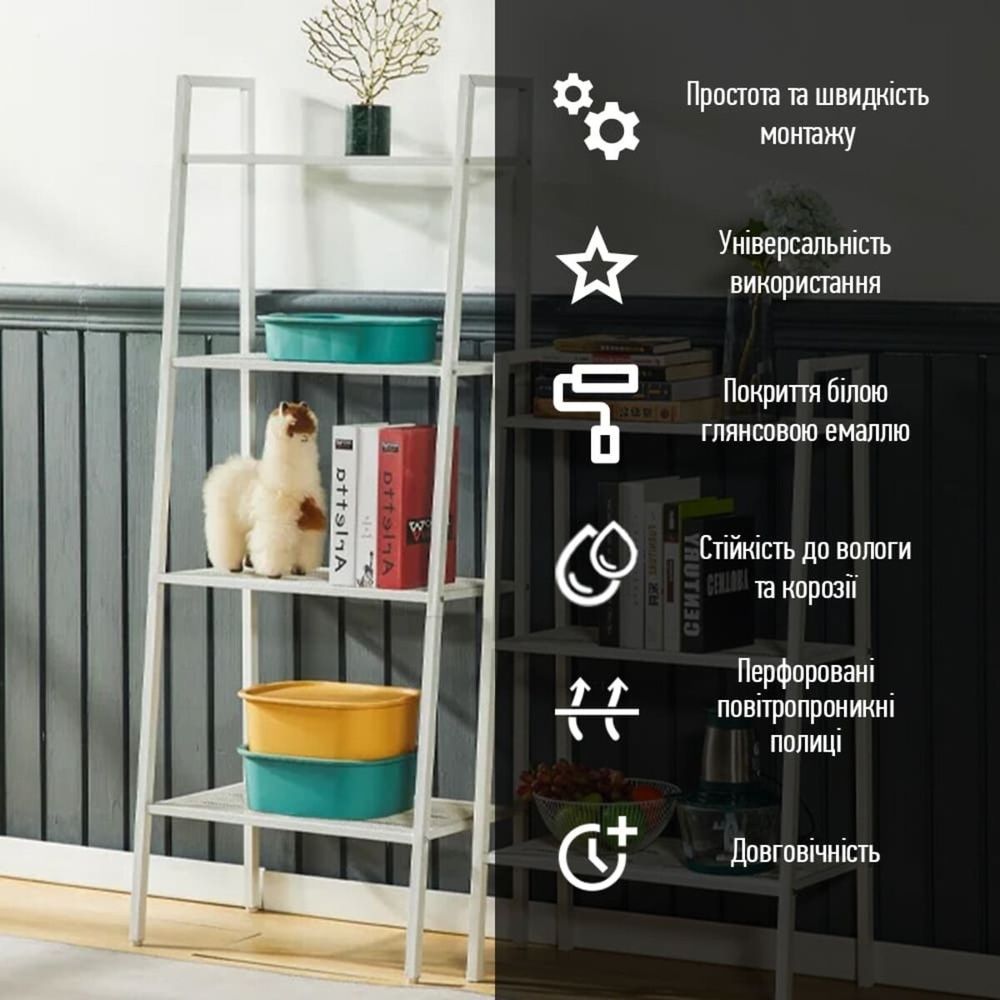 Стеллаж-этажерка трехъярусный из металла 60х33х110см Белый SW-00002103 SW-00002103 фото
