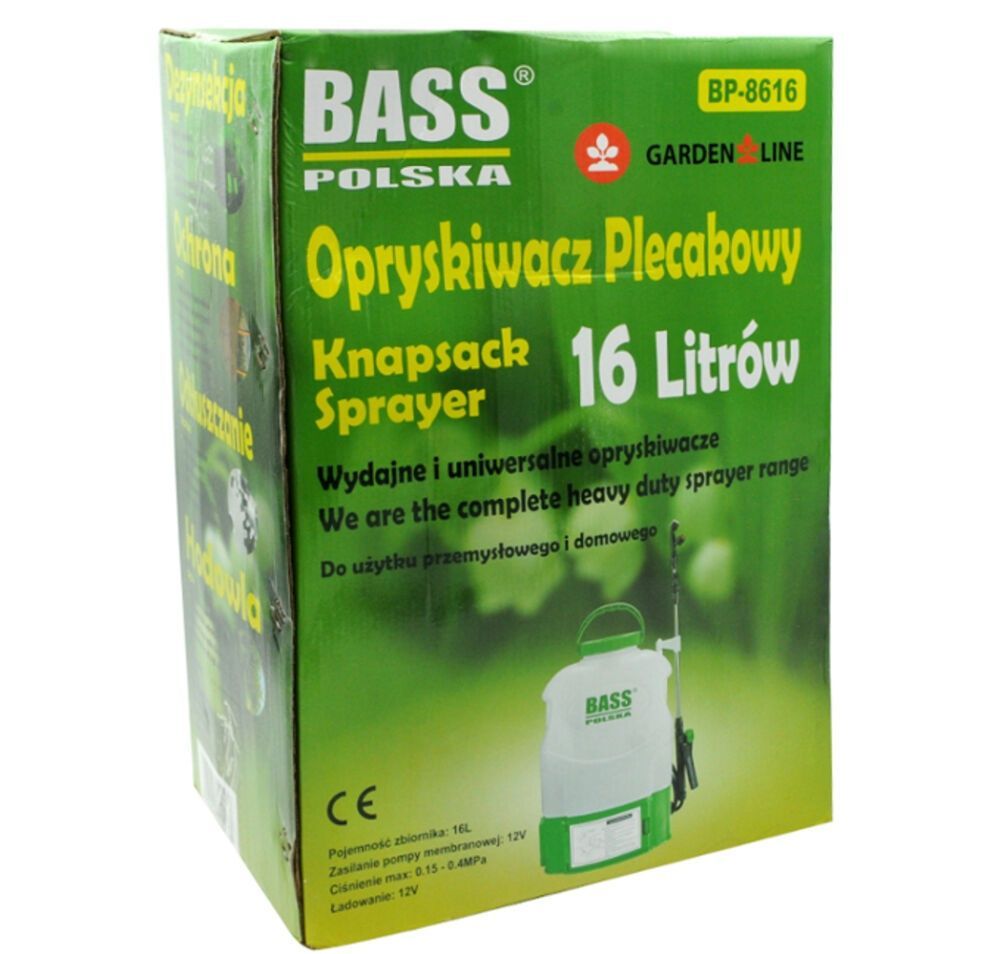 Ранцевый аккумуляторный садовый опрыскиватель 16л Bass Polska 8616 8616 фото