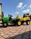 Children's tractor electric car with a trailer on the control panel John Deere Peg Perego 12V (from 1 year), Green