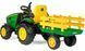 Children's tractor electric car with a trailer on the control panel John Deere Peg Perego 12V (from 1 year), Green