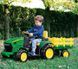 Children's tractor electric car with a trailer on the control panel John Deere Peg Perego 12V (from 1 year), Green