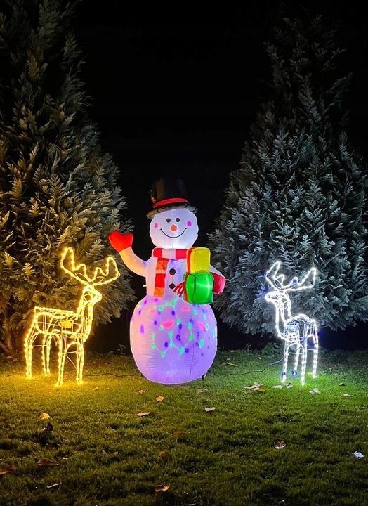 Різдвяний надувний сніговик з LED підсвіткою вуличний 155см (22625) 22625 фото